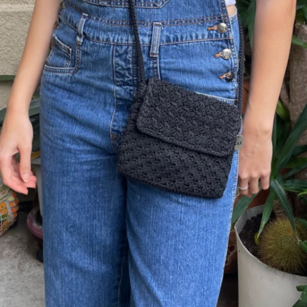 Black The SAK crochet purse with silver charm